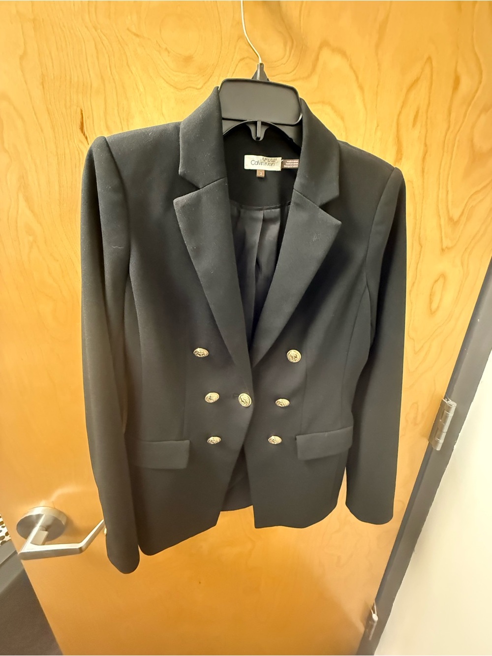 Calvin KleinWomen's Black Double-Breasted Blazer